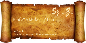 Szánthó Zita névjegykártya